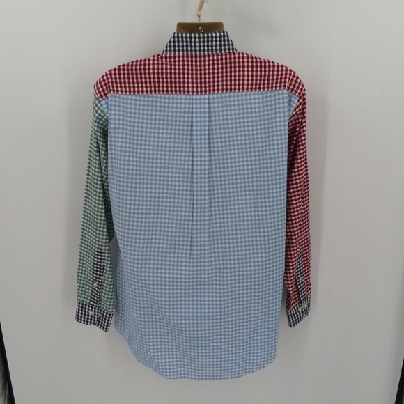 Brooks Brothers Medium Multicolor Colorblock Gingham Long Sleeve Button Shirt - Picture 7 of 14